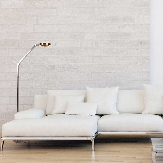Vloerlamp Ringlux 4138ST - Verstelbare LED leeslamp van geborsteld staal - Draaibaar en kantelbaar - Steinhauer