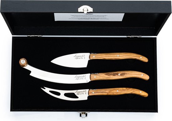 Laguiole Style de Vie Kaasmessenset Luxury Line - 3-delig - Olijfhout