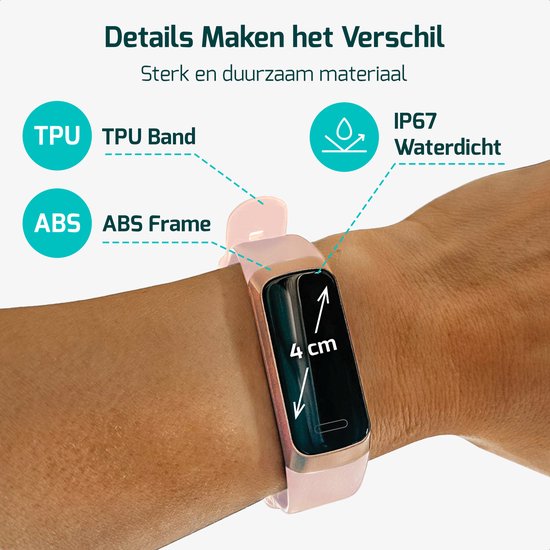 FITAGE Stappenteller - Activity Tracker - Stappenteller Horloge - Smartwatch - Dames en Heren - Roze