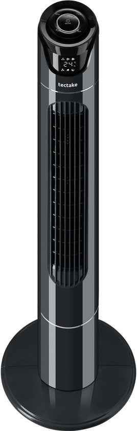 tectake® Grote Ventilator met Afstandsbediening - 110 cm - Oscillerende Ventilator met 3 Snelheden - Torenventilator - Stille Staande Ventilator met Verschillende Windmodi + Timer - Luchtkoeler - Zwart
