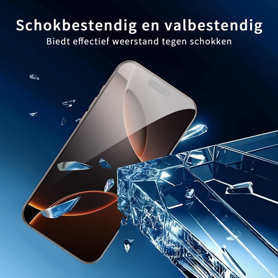 Podec Screenprotector en Camera Lens Protector geschikt voor iPhone 16 Pro Max - Gehard Beschermglas - Transparant en Krasbestendig - Tempered Glass Screen Cover - 3 + 3 Stuks