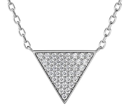 Yolora Dames Ketting met Hanger en Kalpa Camaka Kristallen - Zilver kleurig - 18K Witgoud Verguld - Cadeauverpakking - Moederdag Cadeautje