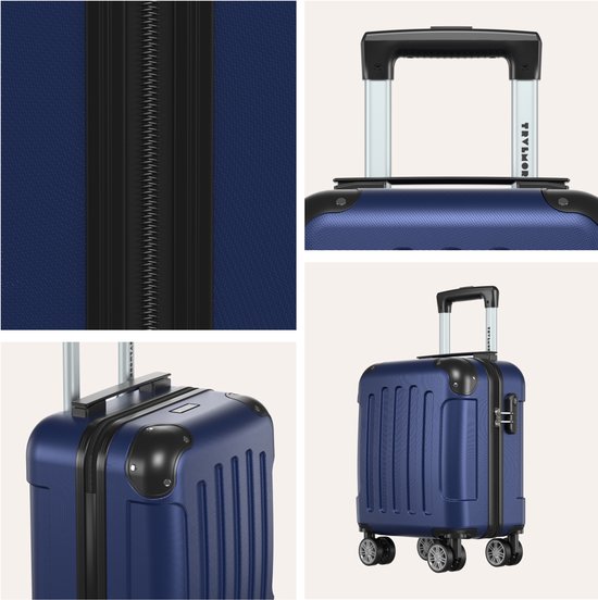 TRVLMORE Handbagagekoffer - 40x30x20 cm - Underseater - 24L - Cijferslot - 4 Wielen - Donkerblauw