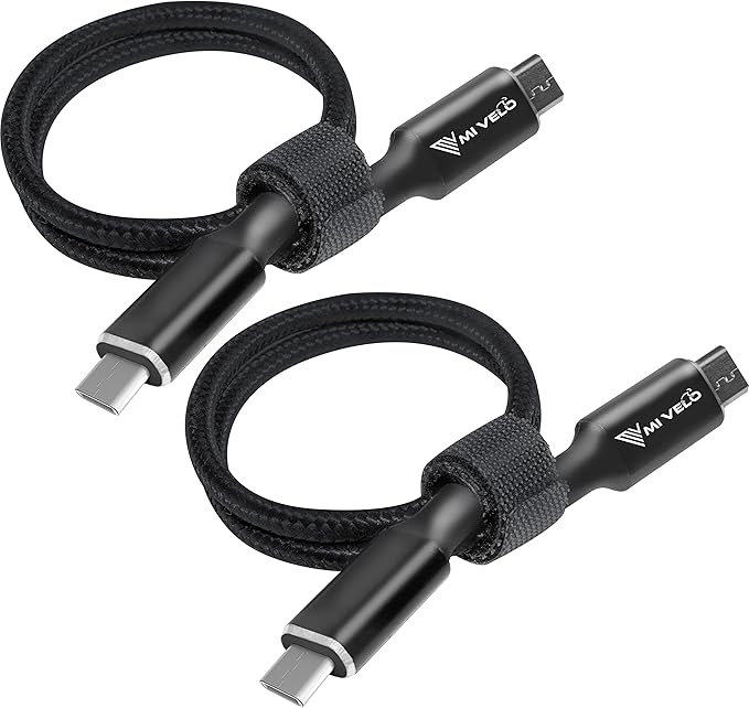 MIVELO E-Bike Displaykabel – Micro-USB naar USB-C – 40 cm – Zwart