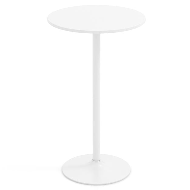 Coast Bistrotafel 2-in-1 – Verstelbare Bartafel en Salontafel Ø60 cm – Wit