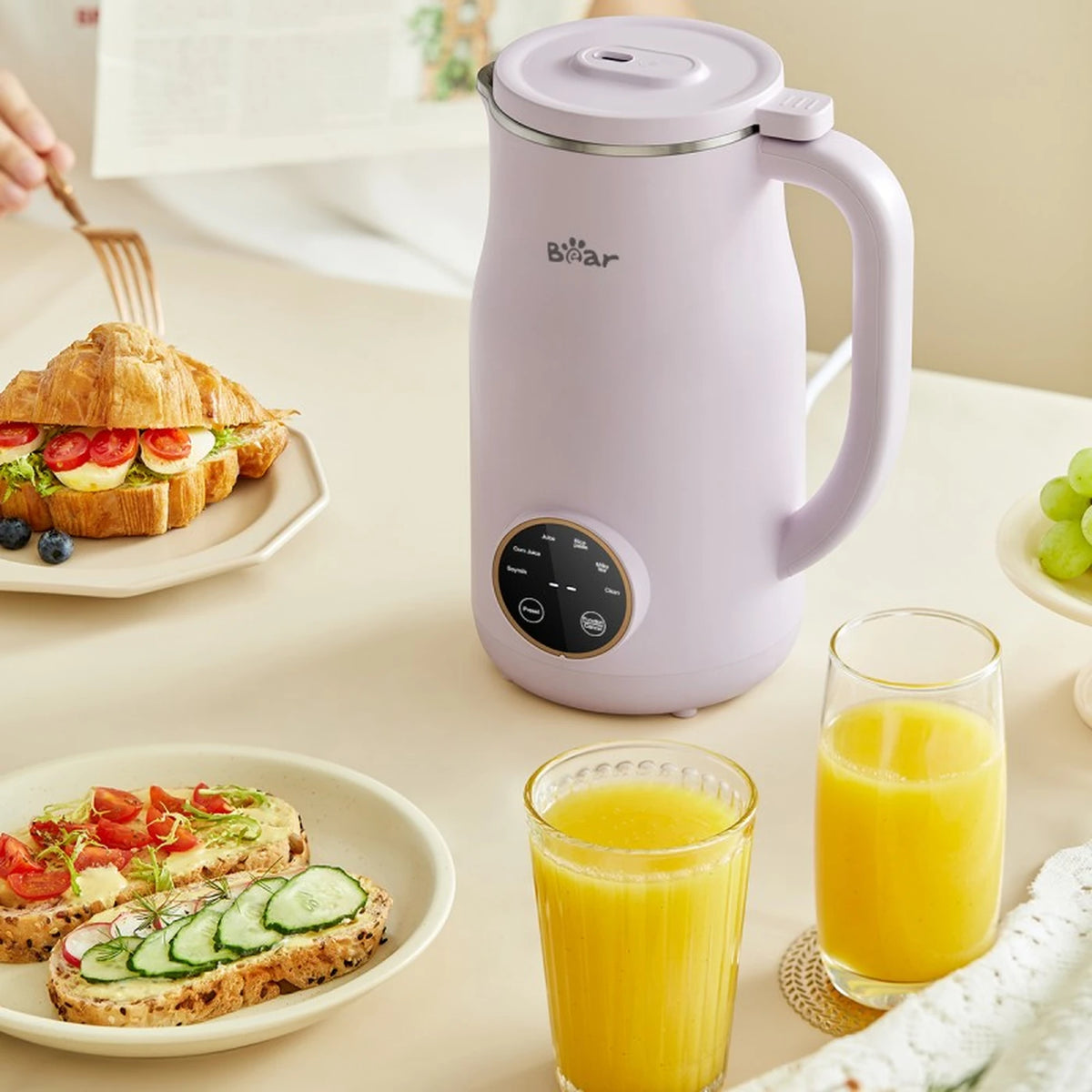 Bear Sojamelkmaker 600 ml 182 × 140 × 260 mm – DJJ-E02J1 – 5 programma's – 1-3 personen