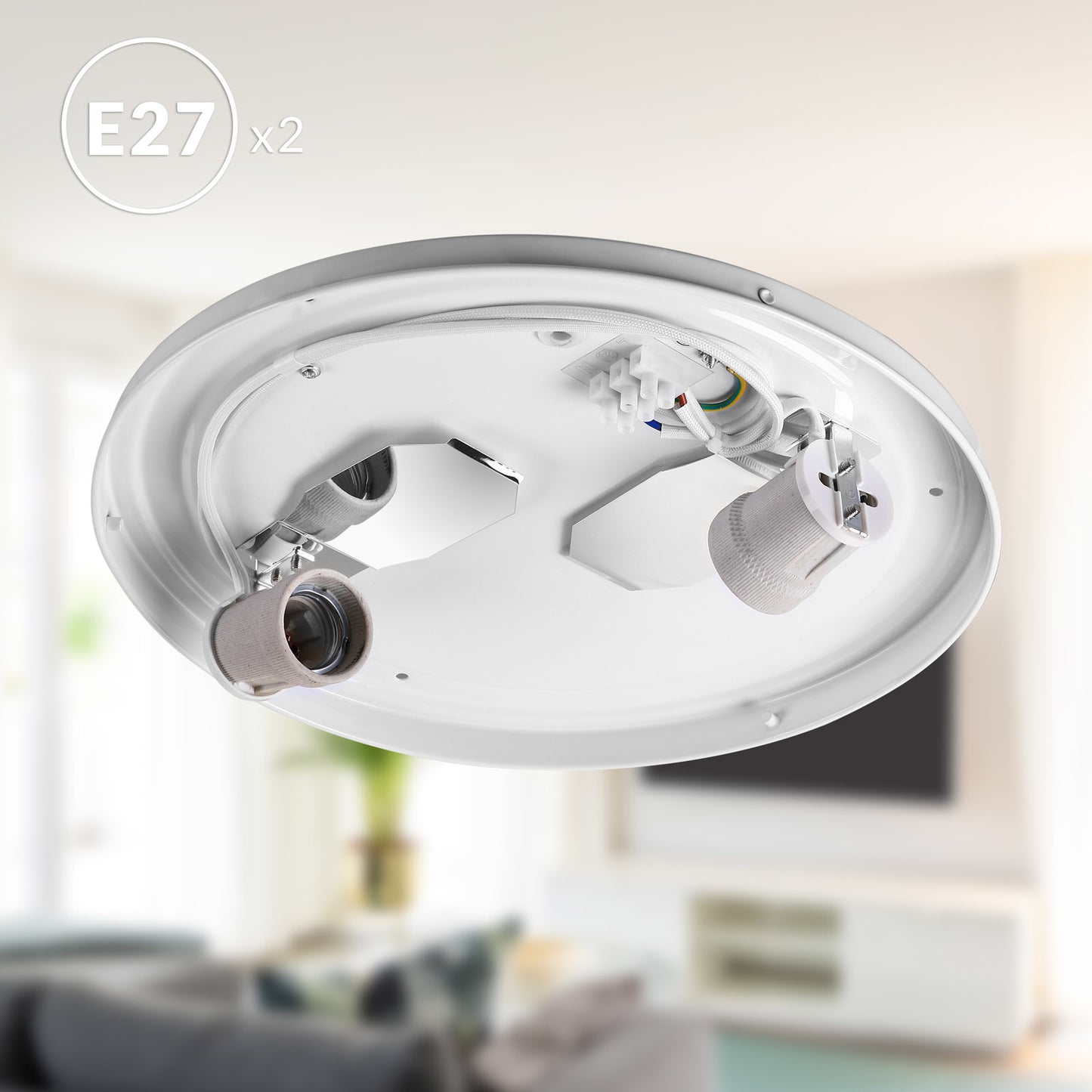Monzana Plafondlamp - Grijs - Stof - Ø38cm