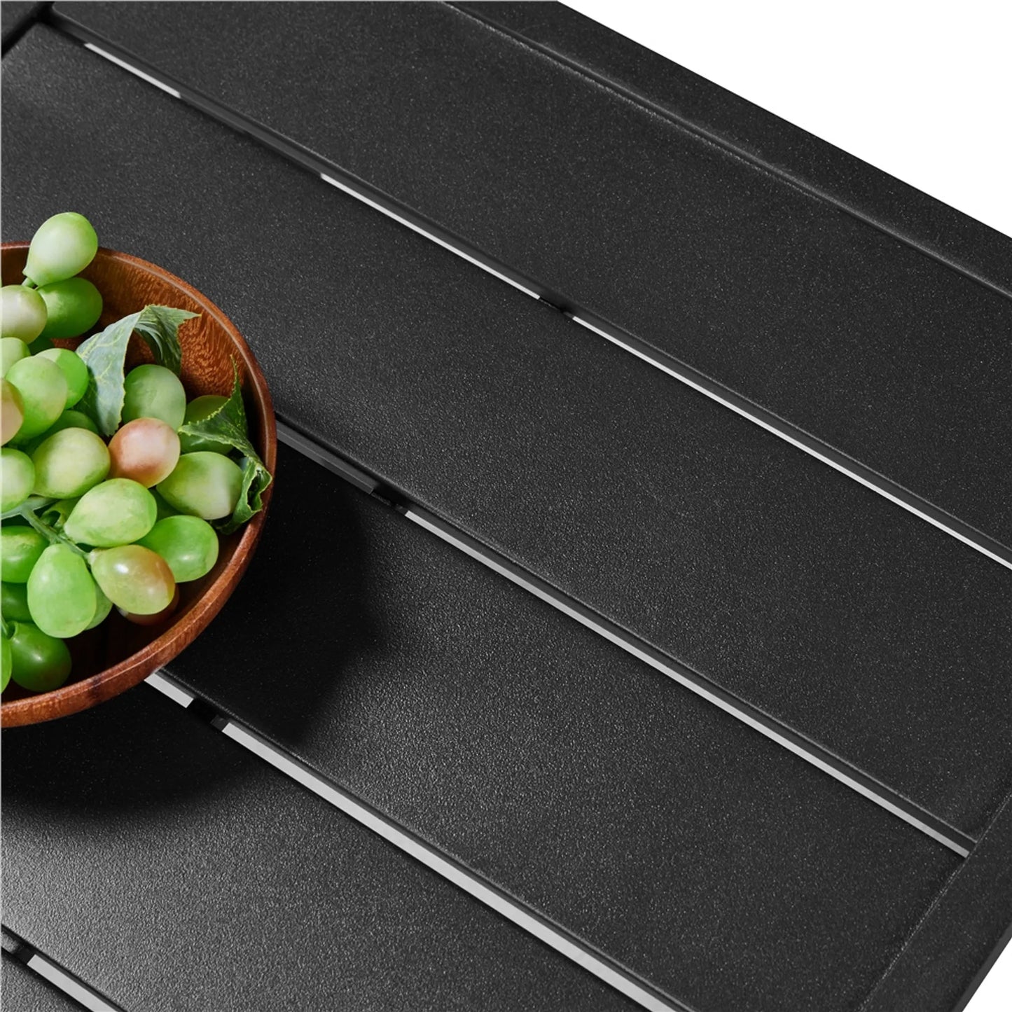 Yaheetech Bijzettafel Buiten Vierkant – Voorzien Van Tafelblad Met Latten En Elektroforetische Poedercoating En Steunbalk – Voor Tuin Balkon En Terras – Zwart Metaal – 45 x 45 x 45,5 cm
