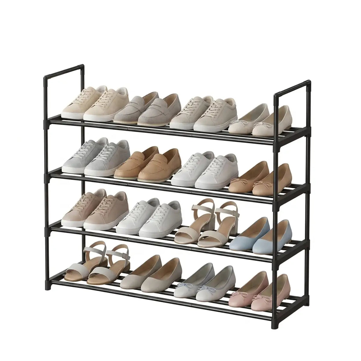 JOYFURNOS schoenenrek 4-laags - zwart - 30 × 92 × 74 cm