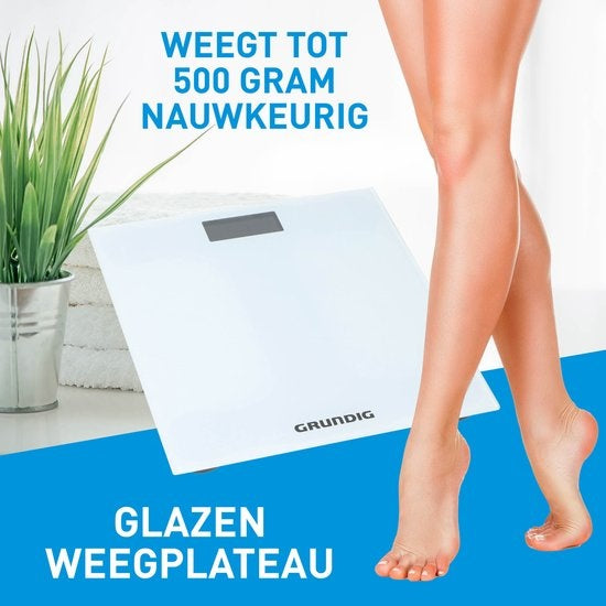 Grundig Personenweegschaal - Digitale Weegschaal - 50 Gr Nauwkeurig - tot 180 KG