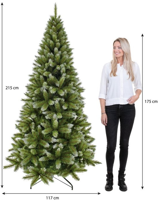 Triumph Tree Pittsburgh Kunstboom Groen - Kerstboom met Volle Uitstraling en 812 Takken - Kerstversiering voor Binnen - Rond met Insteeksysteem - H215 x Ø117 cm