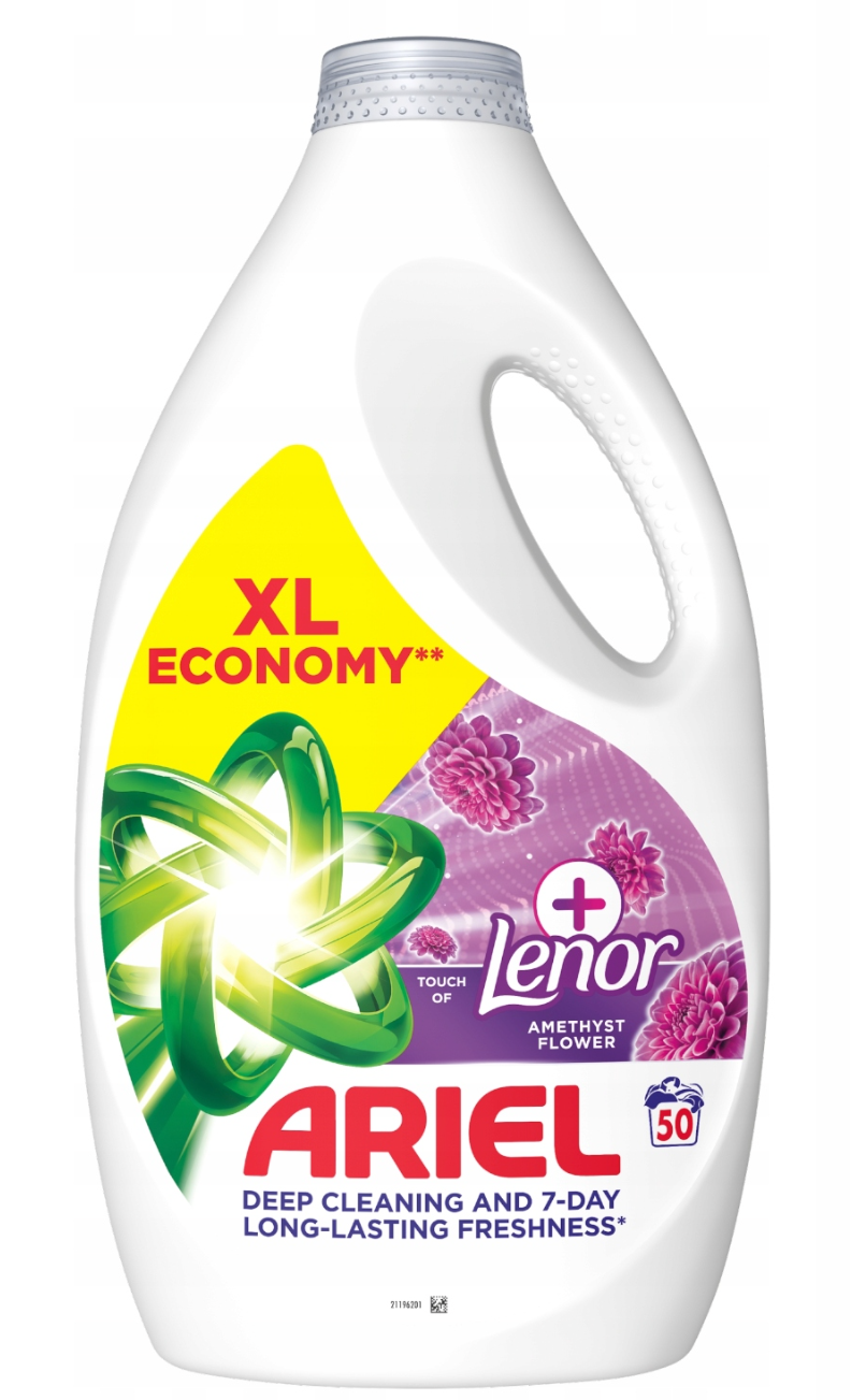 Ariel Dieptereinigend Wasmiddel met Lenor Amethist Bloem - 2,25 Liter - 50 Wasbeurten
