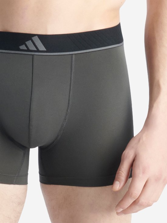 adidas Active Flex 3-Pack Microfiber Boxers - Heren - Sportondergoed - Stretch - Vochtregulerend - Zwart/Grijs - Maat XL