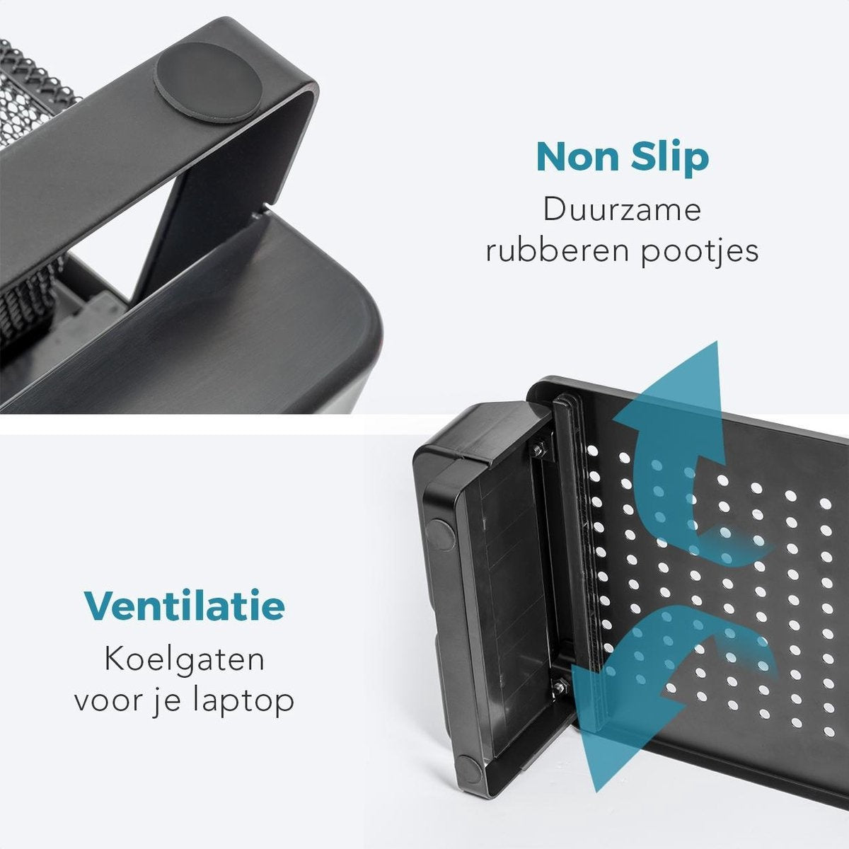 LifeGoods Monitorstandaard - Monitor Verhoger - Beeldscherm Verhoger - Verstelbaar - 37 x 23,5 x 10 cm - Metaal - Zwart