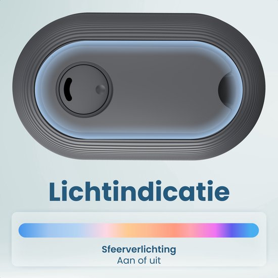 Auronic Luchtbevochtiger - 5L - Geschikt voor Slaapkamer, Babykamer, Kantoor, Woonkamer en Meer - Humidifier - BPA-Vrij - Antraciet