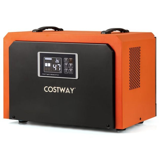 Coast Bouwdroger Oranje – Industriële Luchtontvochtiger 60L per Dag met Afvoerslang en 24-uurs Timer – 49 x 31,5 x 32 cm