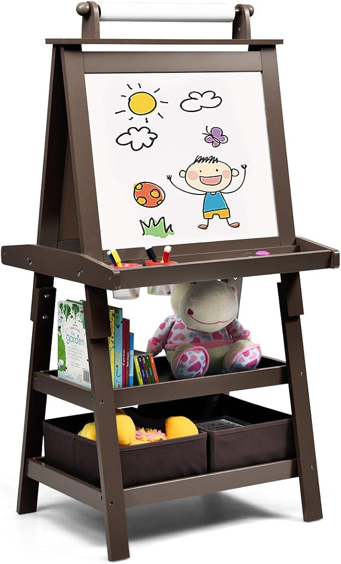 Coast 3 op 1 kinderen gemakkelijker kindertafel dubbelzijdige whiteboard -standaardtafel inclusief magneten voor peuters koffie koffie