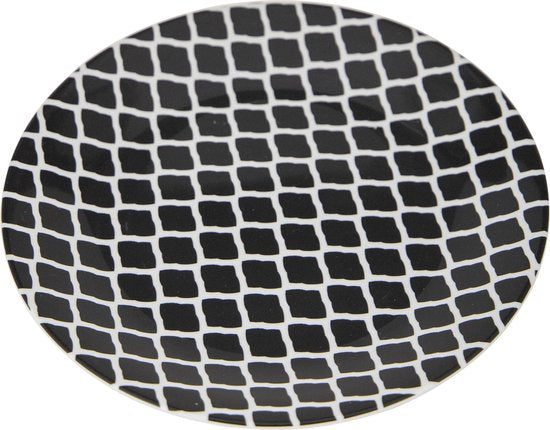 Bo-Camp - Servies - Mix & Match - 16 Stuks - Zwart/Wit