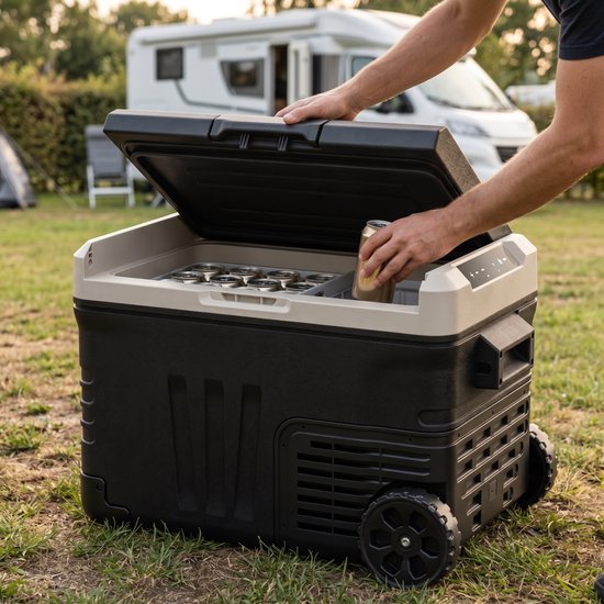 Auronic Elektrische Koelbox - Compressor - 35L - 12V en 240 volt - Camping Koelkast - Frigobox Auto - Zwart