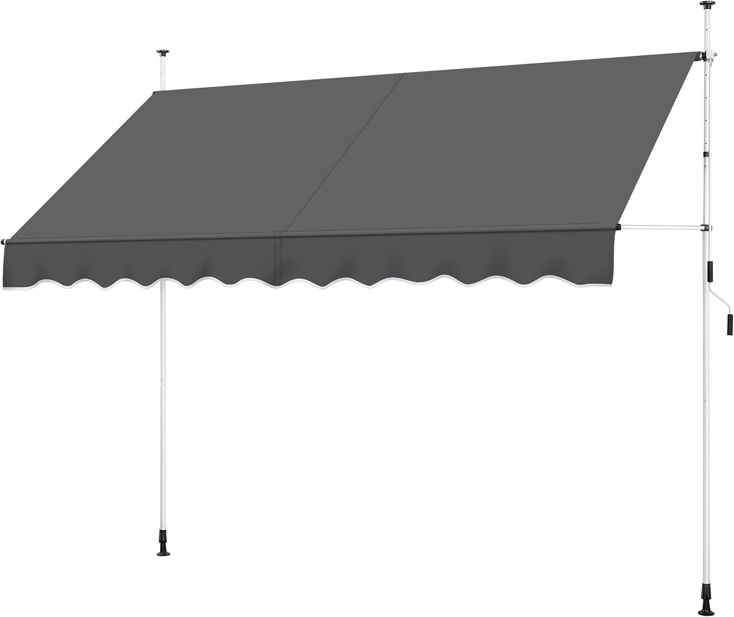 Yaheetech Zongordijn met Telescopisch Frame en Slinger - 300 x 120 cm - Verstelbare Hoogte 210-300 cm - UV-bestendig - Grijs