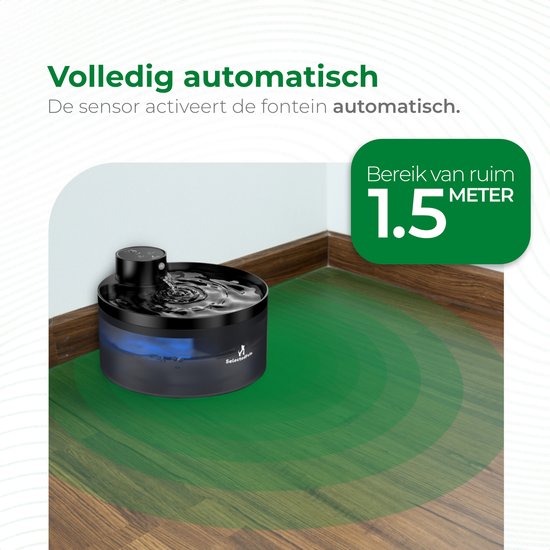 Selectedpets Drinkfontein kat - Draadloos - Met sensor - Inclusief twee filters