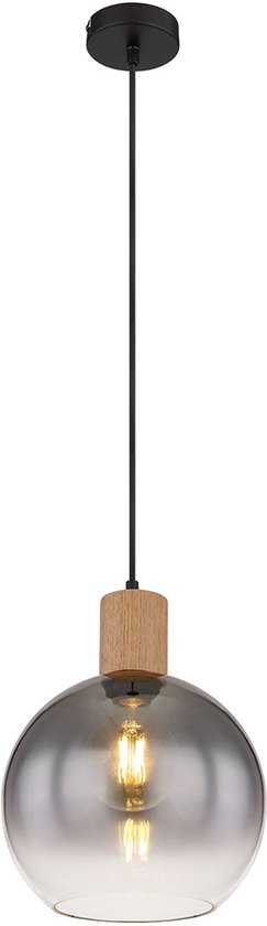 Globo - hanglamp - Moitas - zwart - glas - Ø 25cm - E27 - 15656H