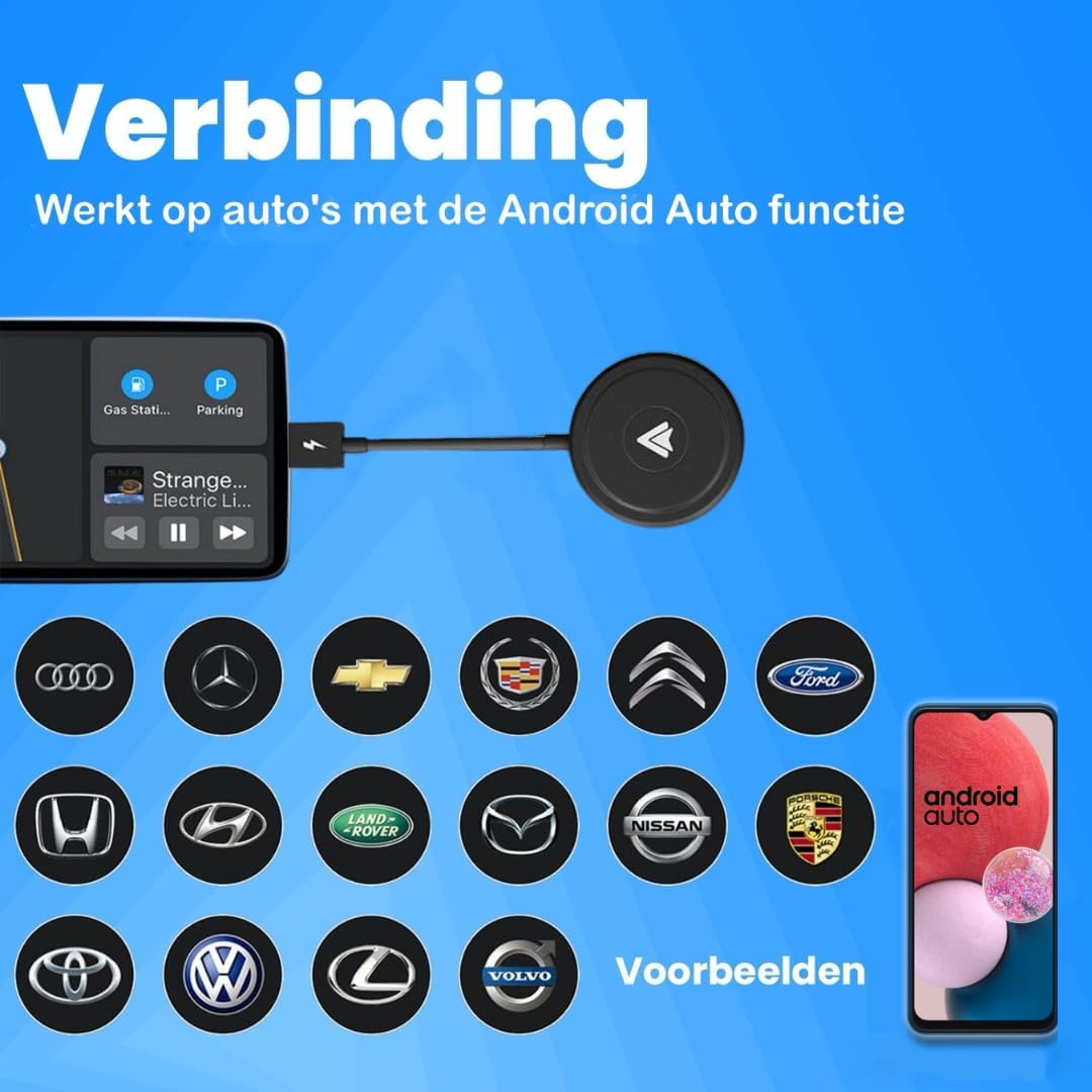 CarMe Luxe Android Auto Dongle - Draadloos Android Auto - USB-A & USB-C - 5GHz Verbinding - Automatische Verbinding - Compact Design - Zwart