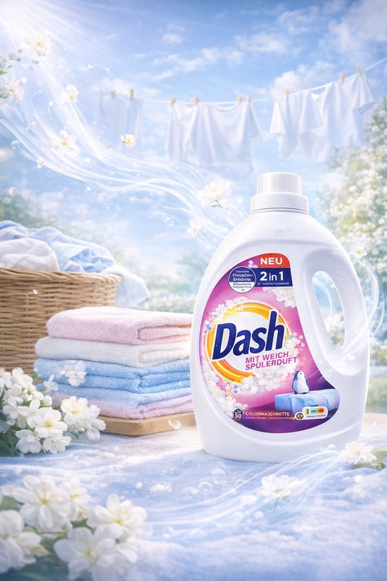 Dash 2w1 - Wasmiddel - Kleurbescherming - 50 Beurten - 2,25l