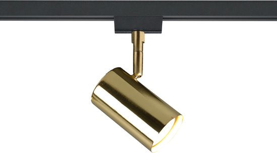 LED Railverlichting - Track Spot - DUOLINE - 2 Fase - GU10 Fitting - Rond - Mat Goud - Aluminium
