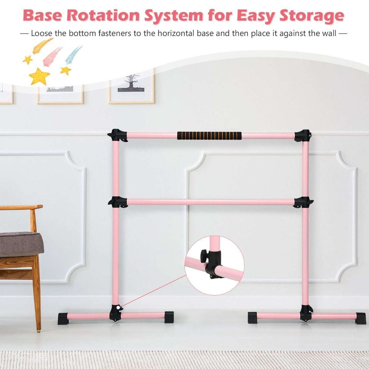 Coast Rekstok In Hoogte Verstelbaar - Dubbele Stang - 120 cm - Roze