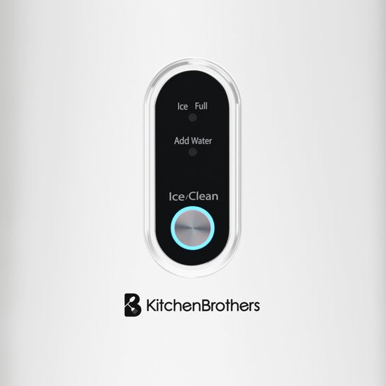 KitchenBrothers Nugget IJsblokjesmachine - 1.1L - Crushed Ice Maker met IJsschep – Draagbaar - 15kg/24 uur - Wit