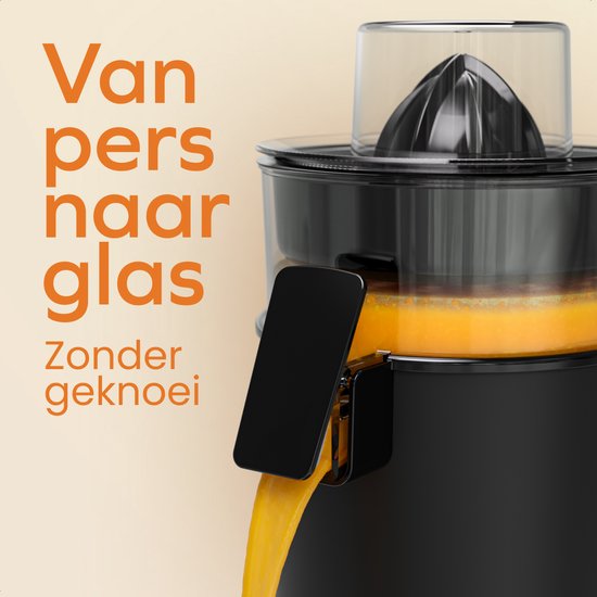 KitchenBrothers Citruspers - Handmatig - Met Uitloop - 0.5L - Zwart