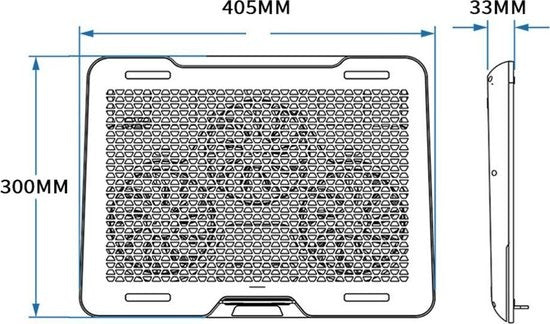 Fuegobird Laptop Cooler - Laptophouder en koeler - 3 ventilatoren - Verstelbaar - RGB - Max 17 inch - Zwart