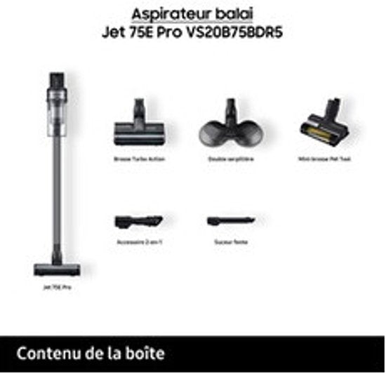 Samsung – VS20B75BDR5 – Steelstofzuiger – 2-in-1 – Pet Tool