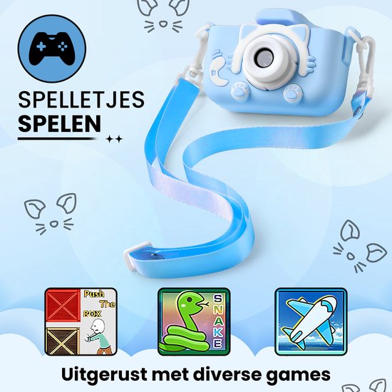 Bambini Kindercamera - Digitale Kindercamera - Kinder camera - Digitale camera - Fototoestel voor kinderen - 1080P HD - Blauw