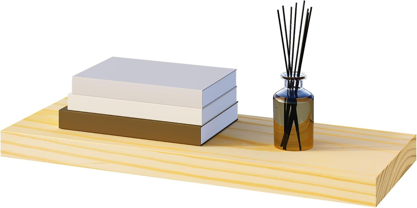 eSituro Houten Wandplank - Zwevende Muurplank met Onzichtbare Bevestiging - Houtlook - 50 x 19 x 3,5 cm
