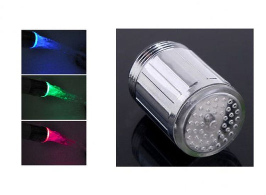 Led-kraanverlichting die licht geeft naargelang de watertemperatuur