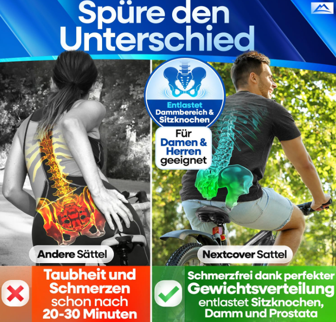 NextCover Fietszadel - Zwart - 26 x 18 x 10 cm - Traagschuim, Ergonomisch