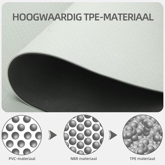 DH FitLife yogamat van TPE, 183 x 61 x 0,6 cm, gymnastiekmat, trainingsmat aan beide zijden antislip & milieuvriendelijk, fitnessmat met oriëntatielijnen (Grijs)