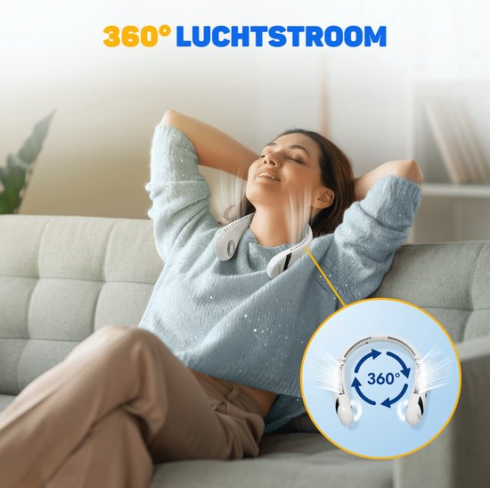Vulpes Goods® Tech - Nek Ventilator - Draagbare Gezichtsventilator - USB ventilator - Mini Ventilator - Oplaadbaar - 3 standen - PRO Versie