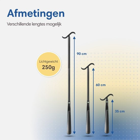 Safe Life Schoenlepel lang - 3 lengtes - Incl. aankleedstok en sokkenhulp - 3-in-1 functie