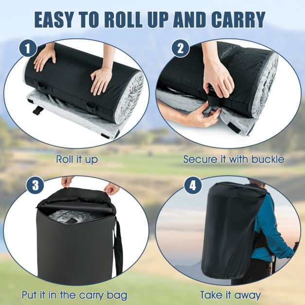Coast Campingmat - Traagschuim - Oprolbaar - 183 x 63 x 7 cm - Grijs