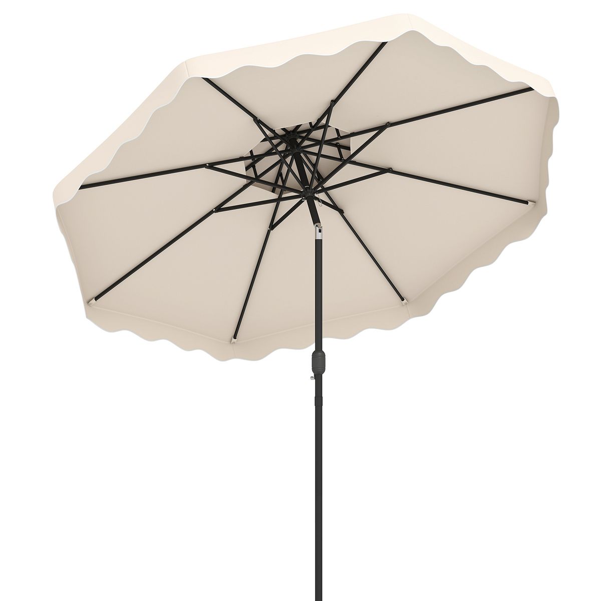 Coast terrasparasol - verstelbare hoek - stevig metalen frame - beige 300 x 300 cm