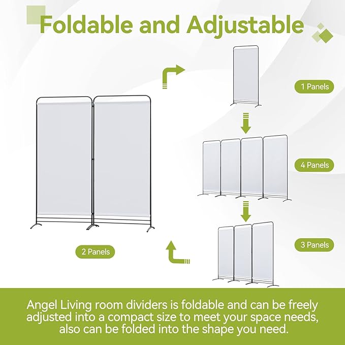Angel Living Kamerscherm - 2 Panelen - 162cm Hoog - Flexibel - Beige/Natuurlijk
