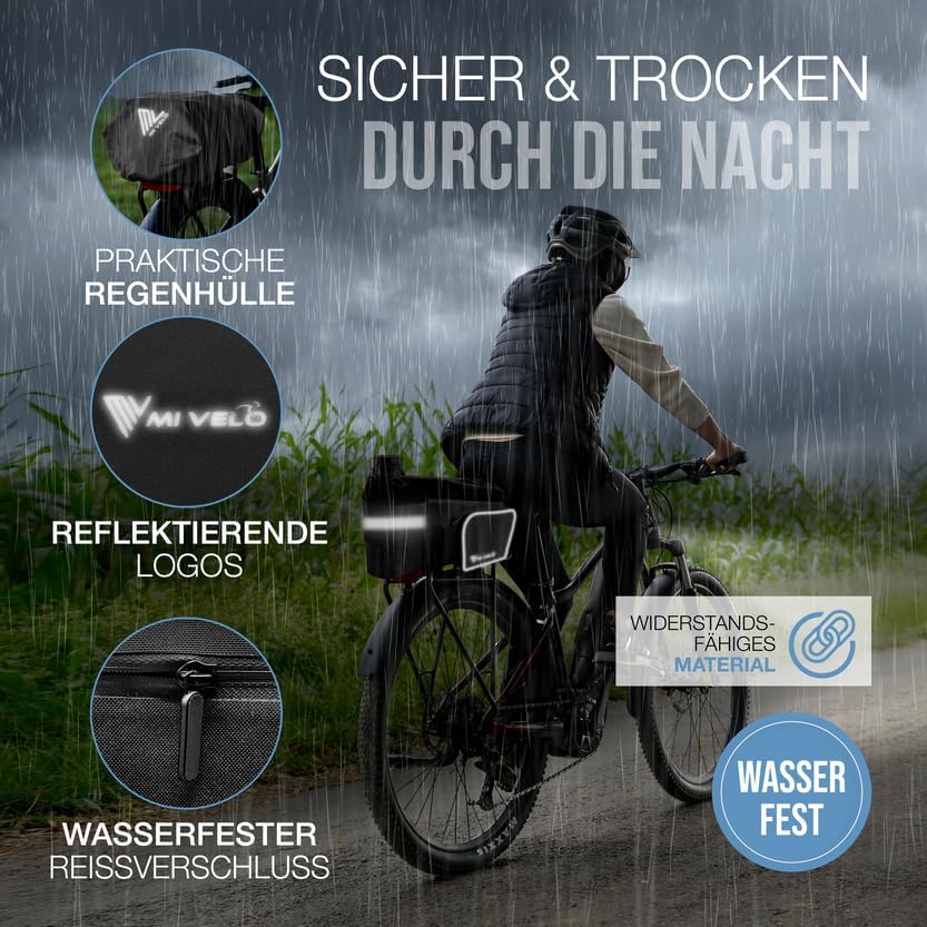 MIVELO Fietstas Bagagedrager - Geïsoleerd - Tot 20L - Waterafstotend - 40 x 22 x 20 cm - Zwart