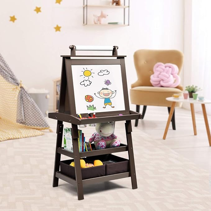 Coast 3 op 1 kinderen gemakkelijker kindertafel dubbelzijdige whiteboard -standaardtafel inclusief magneten voor peuters koffie koffie