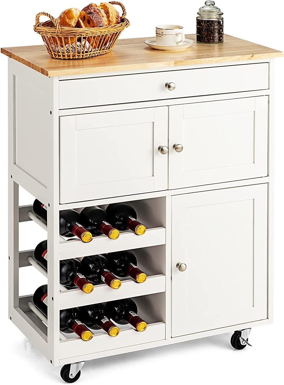 Coast Keukentrolley op wielen - Max. 20 kg - 67 x 37 x 86 cm - Wit