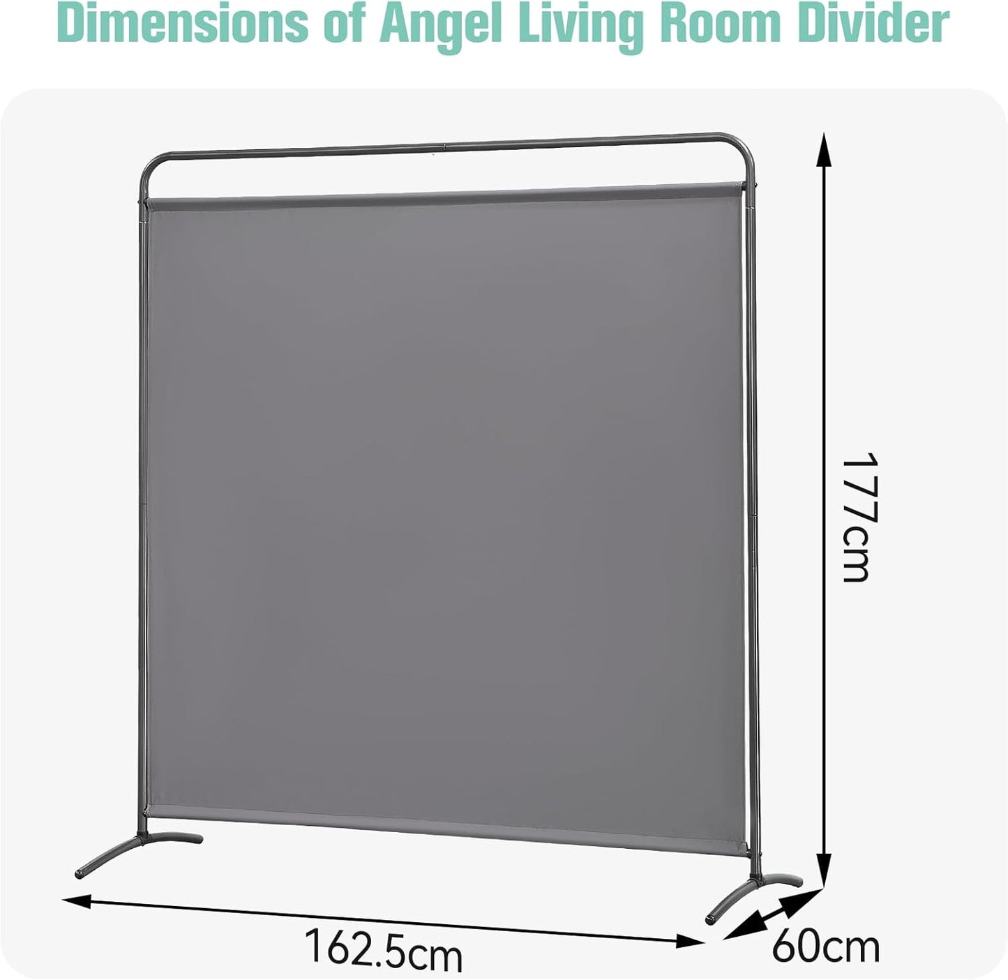 Angel Living Kamerscherm - 1 Paneel - 163 x 177 cm - Grijs