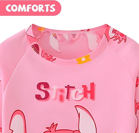Roze Stitch Pyjama – Kinderpyjama van Katoen (Maat 1/2 Jaar – 90 cm)