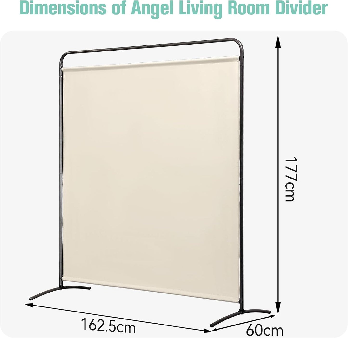 Angel Living Kamerschermen - 1-delig - Opvouwbaar - Beige - 162.5 x 177cm